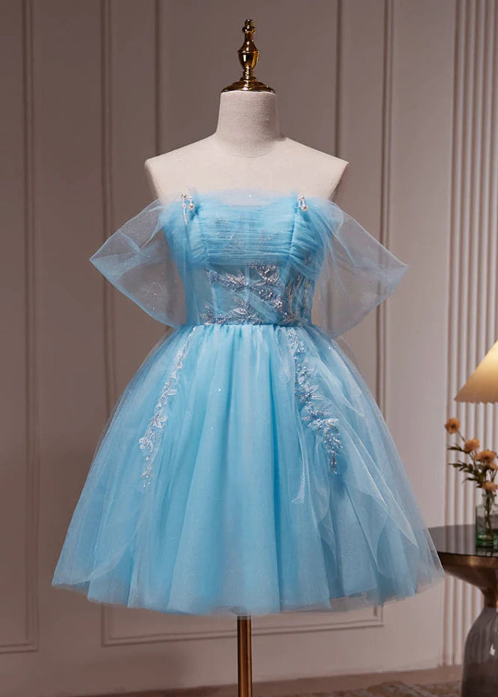 Damaskina | Discover Your Dream Strapless Homecoming Dress for Prom Night - Sky Blue - PromDressClub