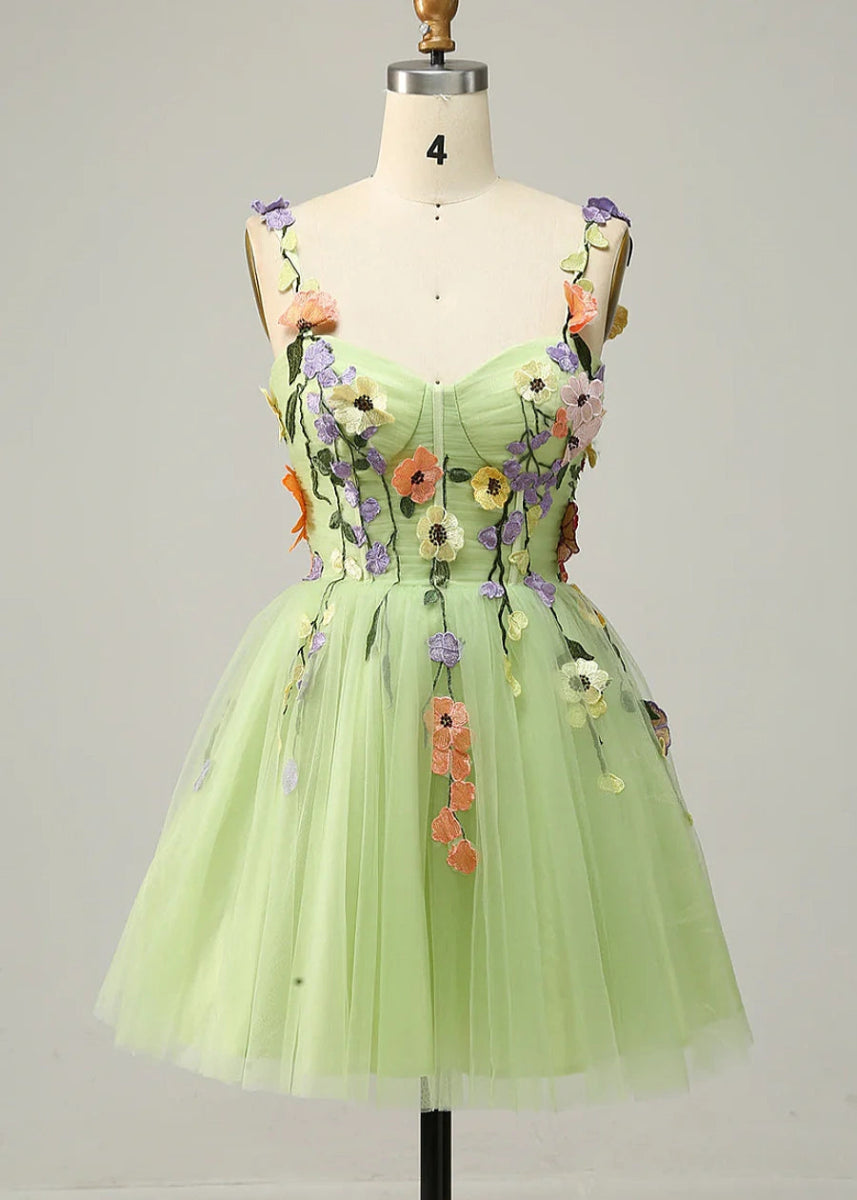 Druzelle | Find Your Dream Corset Homecoming Dress: Floral Styles Available Now - Sage Floral - PromDressClub