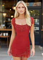 Elegant Confidence Tassel Short Hoco Dresses Red for Unforgettable Nights - Red - PromDressClub