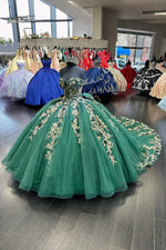 Felicity | Exquisite Emerald Green and Gold Quinceanera Dresses - 15 Sweet Dresses! - Emerald Green - PromDressClub