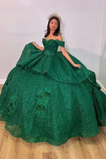 Florence | Stunning Emerald Green Flower Quinceanera Dresses for Sweet 16 - Emerald Green - PromDressClub