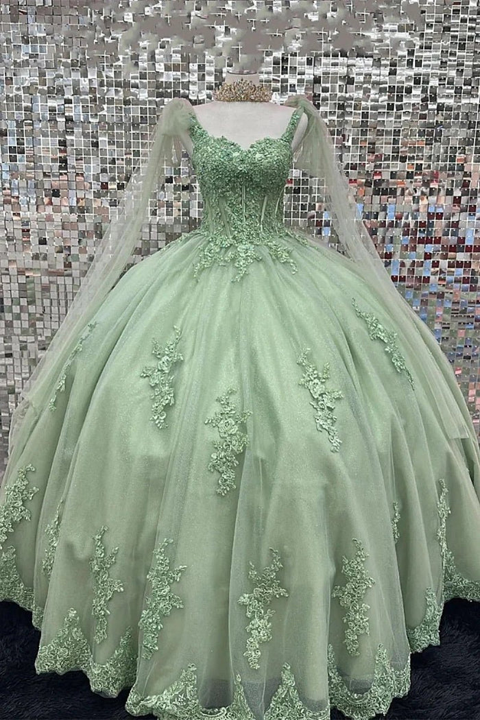 Francesca | Elegant Sage Green Quinceanera Dress - Stunning Sweet 16 Dress! - Sage - PromDressClub