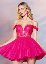 Ghislaine | Magenta Corset Homecoming Dress: Dance Confidently in Stunning Style - Magenta - PromDressClub