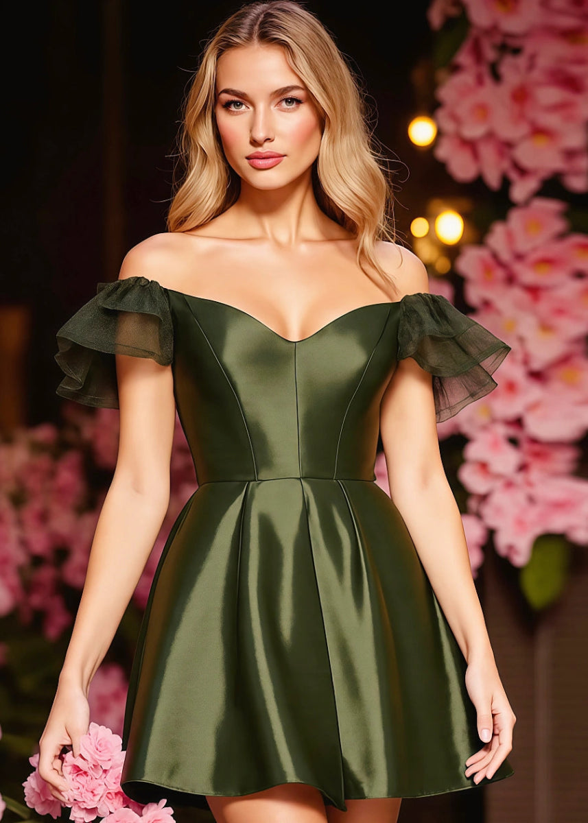 Herminie | Discover Your Dream Green Homecoming Dress: Effortless Elegance & Unmatched Style - Dark Green - PromDressClub