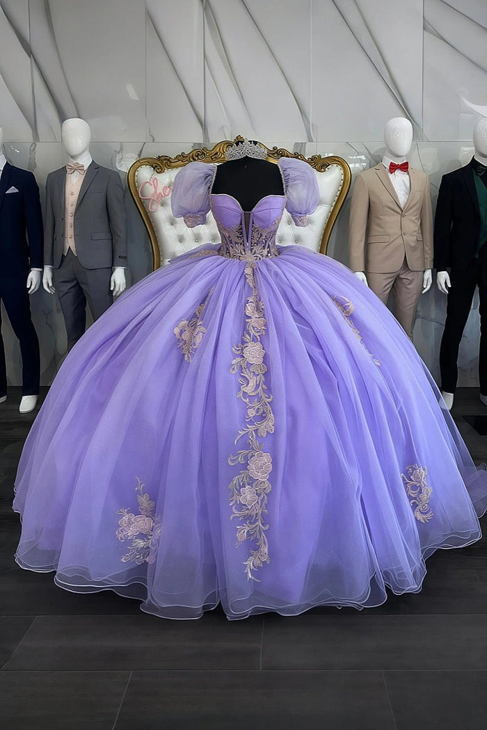 Jane | Gorgeous Light Purple Quinceanera Dresses with Sleeves for Unforgettable Moments - Light Purple - PromDressClub