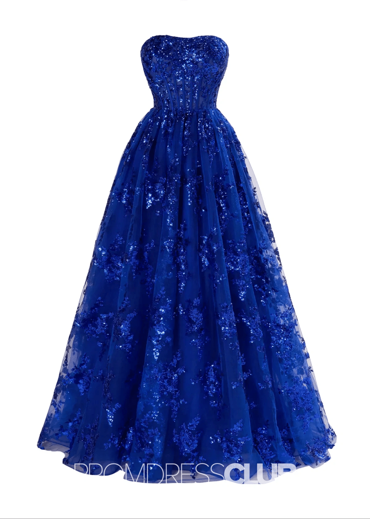 Maggie |Royal Blue Long Prom Dresses Near Me With A Line Strapless Pleating Applique - Price #price_variant_lowest# - Royal Blue - PromDressClub