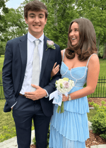 Martha | A Line Light Blue Midi Prom Dress Stores Near Me - Price #price_variant_lowest# - Light Blue - PromDressClub