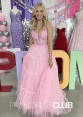 Novia |Pink Long Prom Dresses Shops With A Line Sweetheart Lace - Price #price_variant_lowest# - Pink - PromDressClub