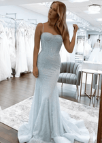 Novia | Sparkly Mermaid Light Blue Long Prom Dress - Price #price_variant_lowest# - Light Blue - PromDressClub