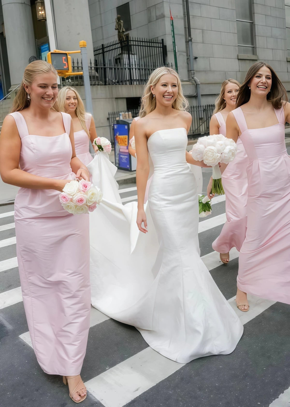 Pag | Sheath Column Light Pink Satin Midi Bridesmaid Dress - Price #price_variant_lowest# - Light Pink - PromDressClub