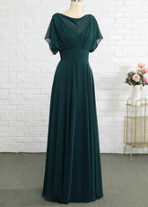 Pandora | A Line Dark Green Chiffon Long Bridesmaid Dress Near Me - Price #price_variant_lowest# - Dark Green - PromDressClub