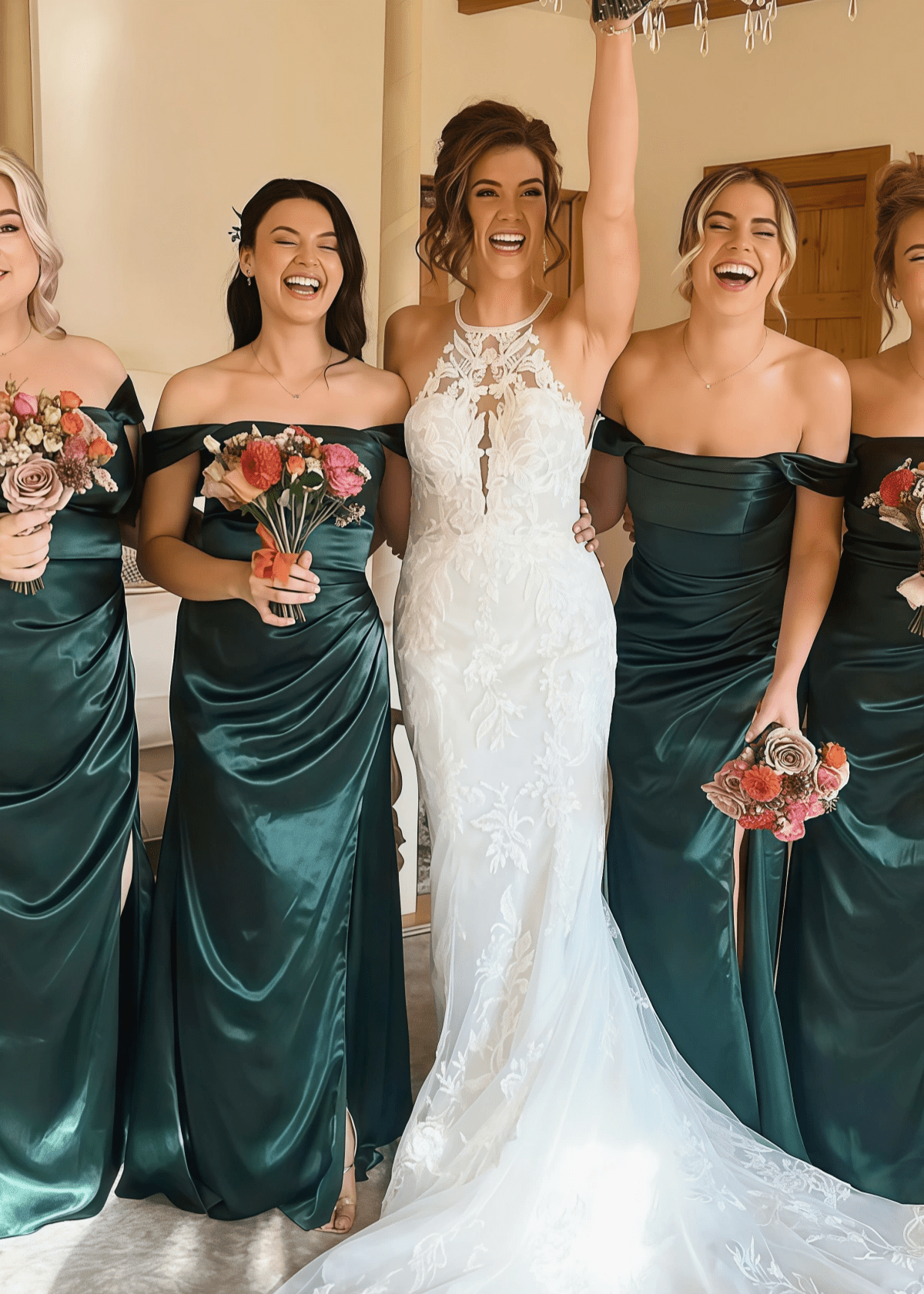 Ruby | Mermaid Pleated Dark Green Satin Maxi ridesmaid Dress - Price #price_variant_lowest# - Dark Green - PromDressClub