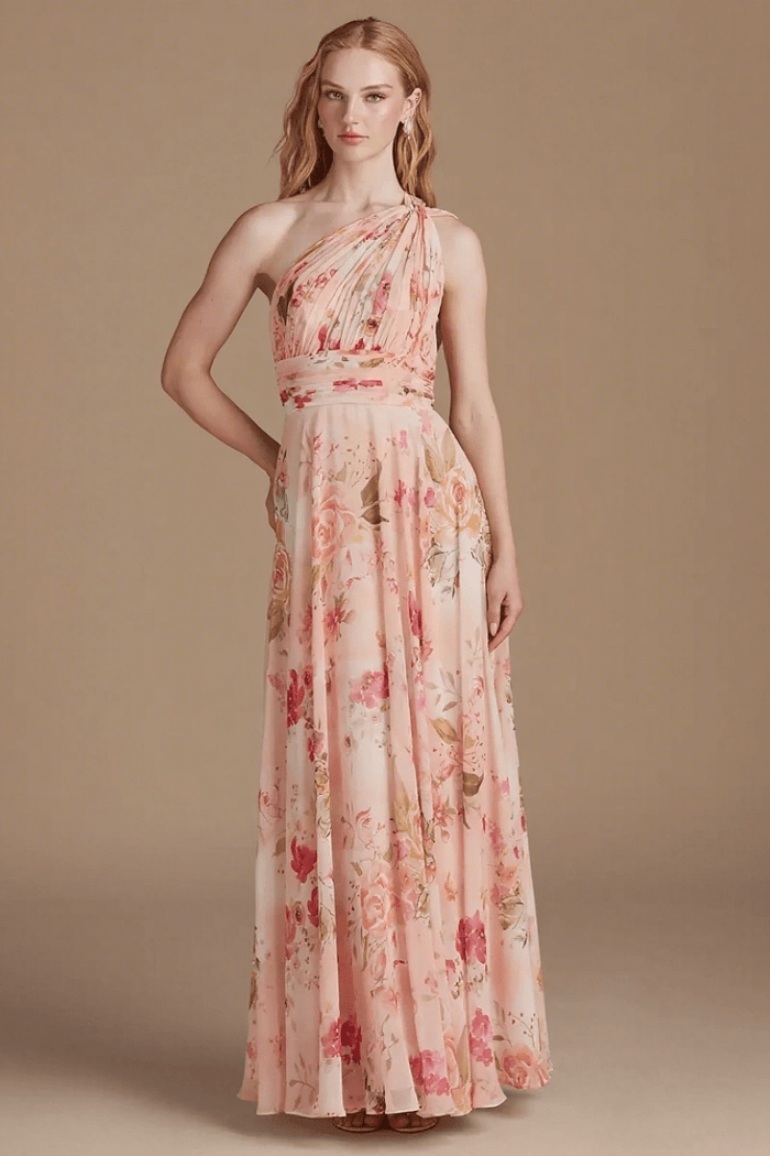 Simply Brilliant Floral Pink Bridesmaid Dresses Ideal for Memorable Wedding Moments - Pink Floral - PromDressClub