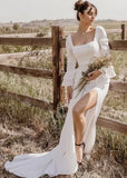 Mamie | Natural Elegance Open-Back Gown – Perfect for Field or Rustic Weddings