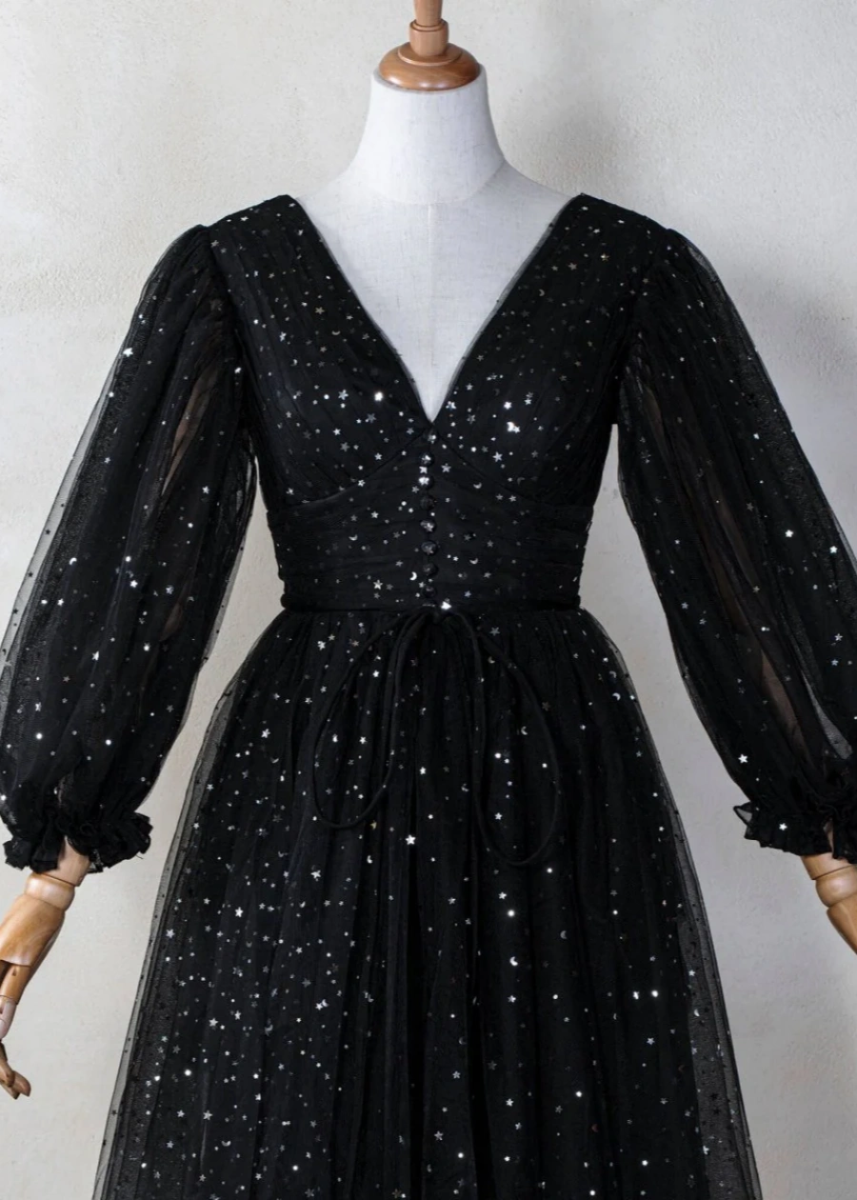 Anemone | Dazzle Like Stars: Black Sequin Homecoming Dress for Moonlit Celebrations - Black - PromDressClub