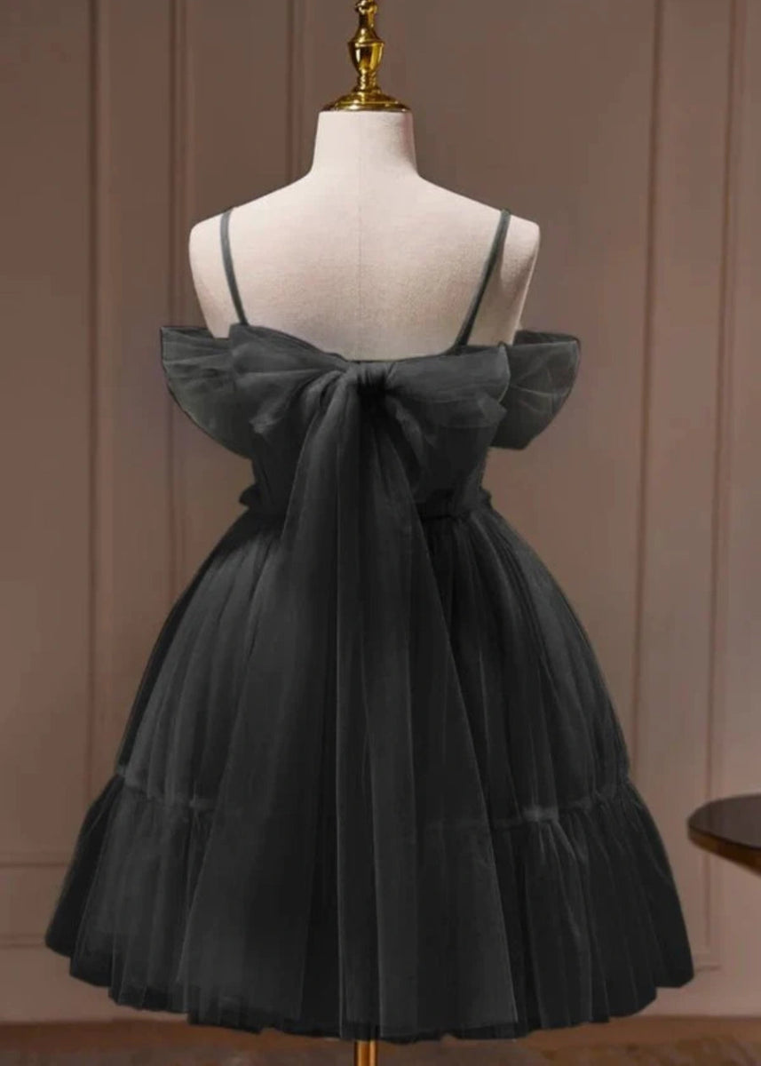 Azurael | Sparkle in Light Purple Homecoming Dress with Bow - Black - PromDressClub