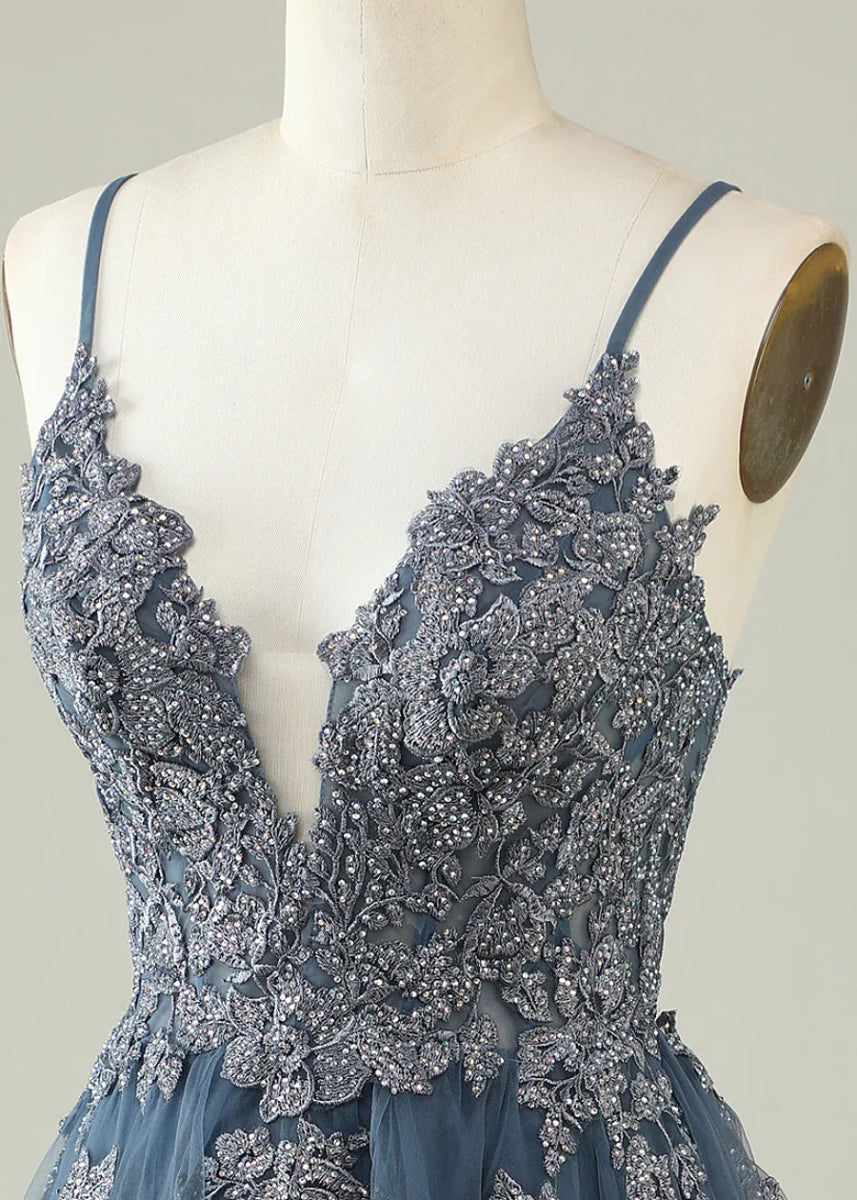 Bellona | Homecoming Dresses in Dusty Blue, Blush +3 Colors – Shop Now! - Dusty Blue - PromDressClub