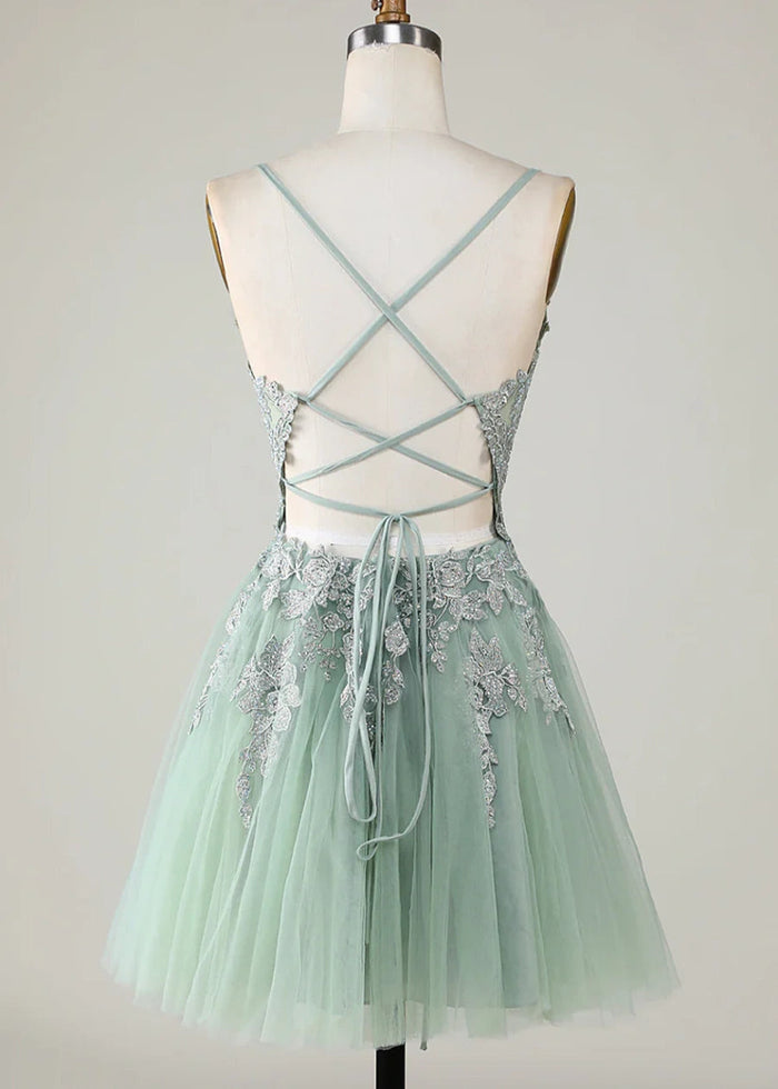 Bellona | Homecoming Dresses in Dusty Blue, Blush +3 Colors – Shop Now! - Sage - PromDressClub