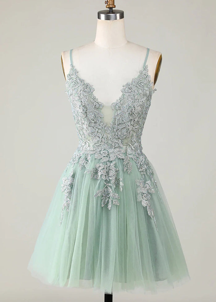 Bellona | Homecoming Dresses in Dusty Blue, Blush +3 Colors – Shop Now! - Sage - PromDressClub