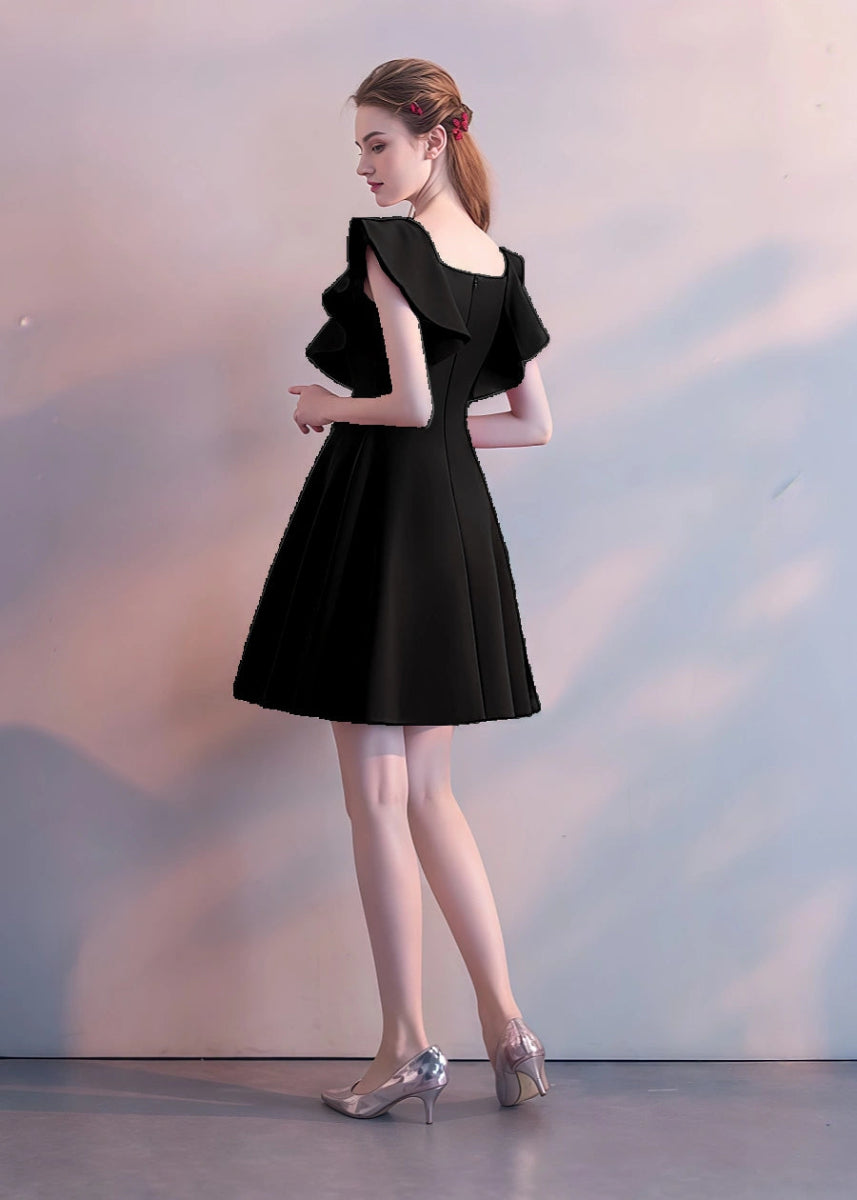 Blodwen | Stand Out in Timeless Red Homecoming Dress - Black - PromDressClub