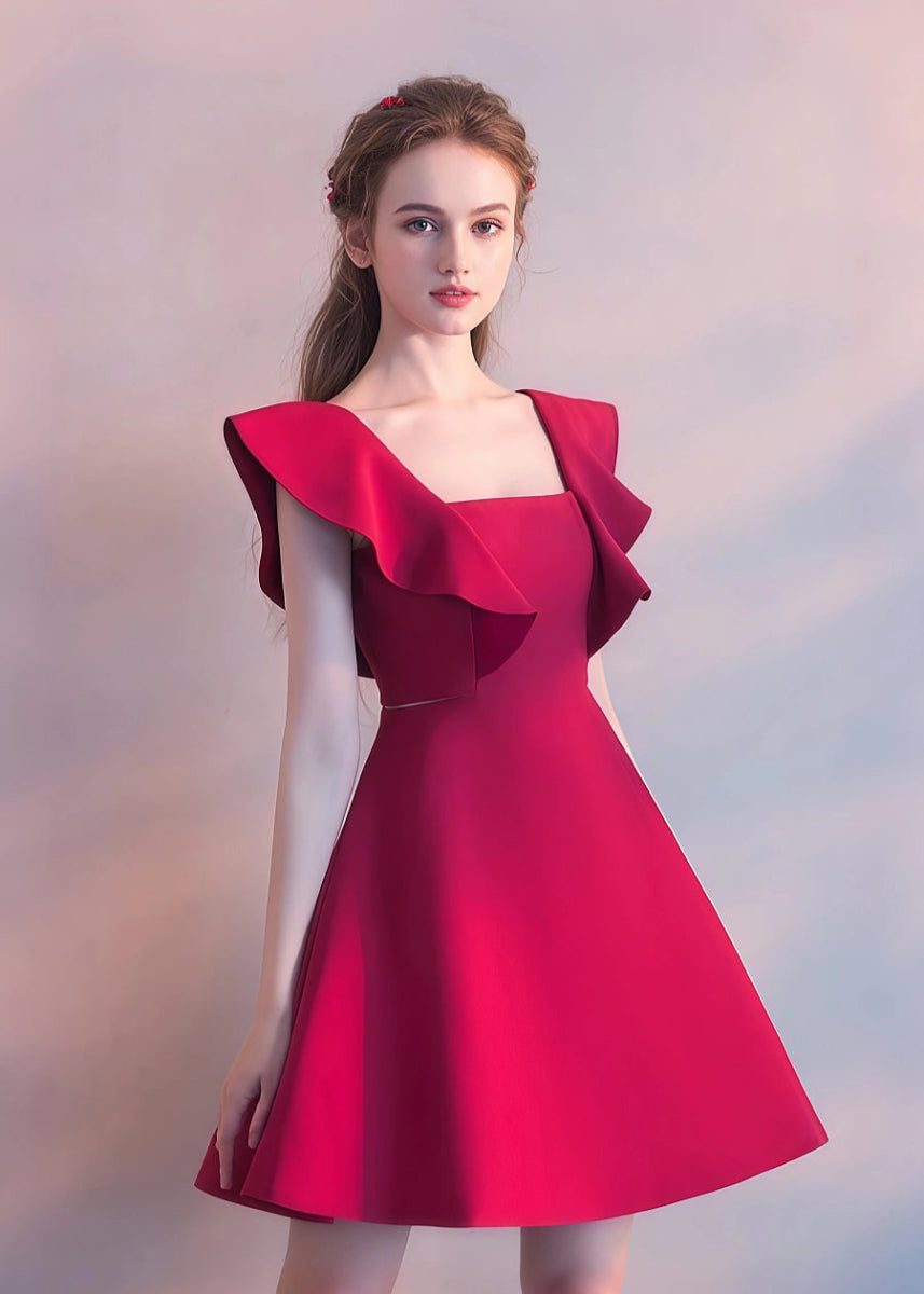 Blodwen | Stand Out in Timeless Red Homecoming Dress - Red - PromDressClub