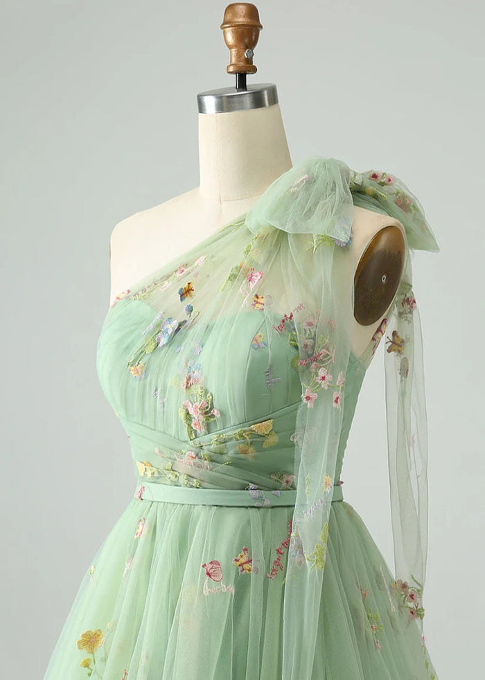 Byzantia | Discover Your Dream Blue Floral Homecoming Dress for Unforgettable Moments - Sage - PromDressClub