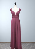 Cecilia | Simple Multiway Convertible Dusty Rose Chiffon Maxi Bridesmaid Dress with Infinity - Dusty Rose - PROMDRESS Club