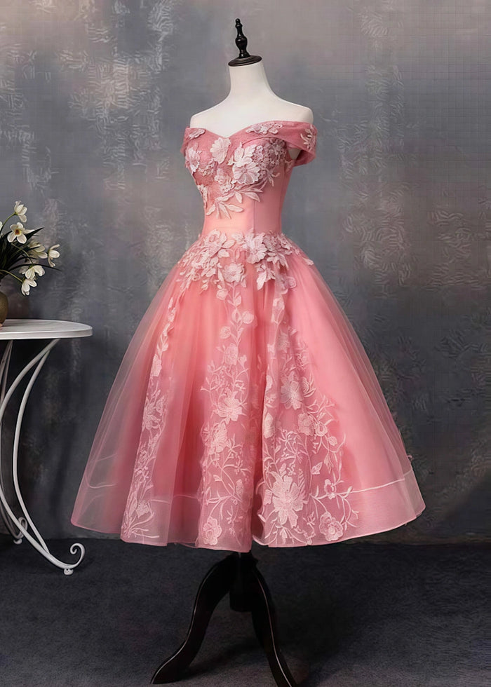 Celandine | Radiant Pink Homecoming Dress That Move & Sparkle All Night Long - Pink Floral - PromDressClub