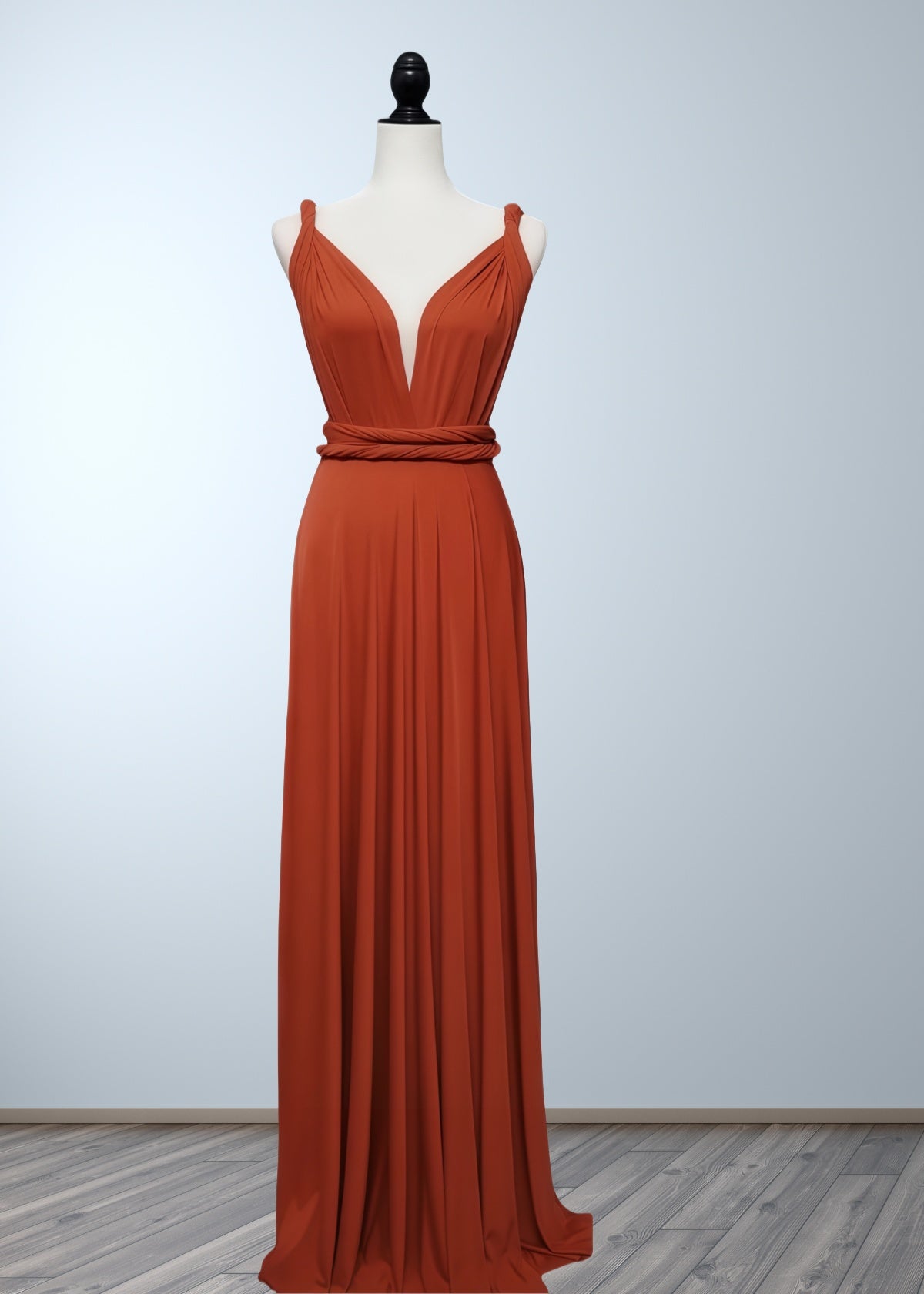 Charlotte | Romance Dreamer Infinity Maternity Orange Chiffon Maxi Bridesmaid Dress with Multiway Convertible - Orange - PROMDRESS Club