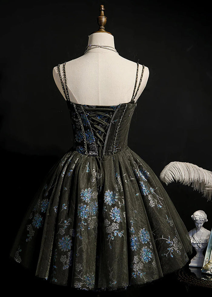 Circe | Unleash Drama with Floral Black Homecoming Dress - Black Floral - PromDressClub