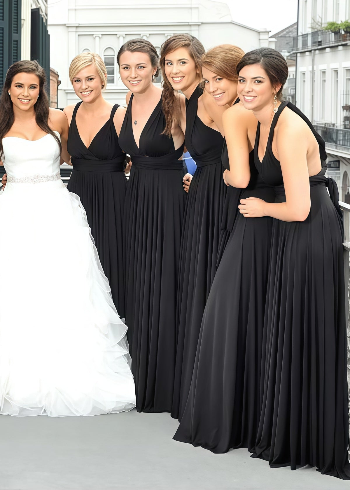 Cynthia | Most Beautiful Day Convertible Black Chiffon Maxi Bridesmaid Dress with ultiway Infinity - Black - PROMDRESS Club