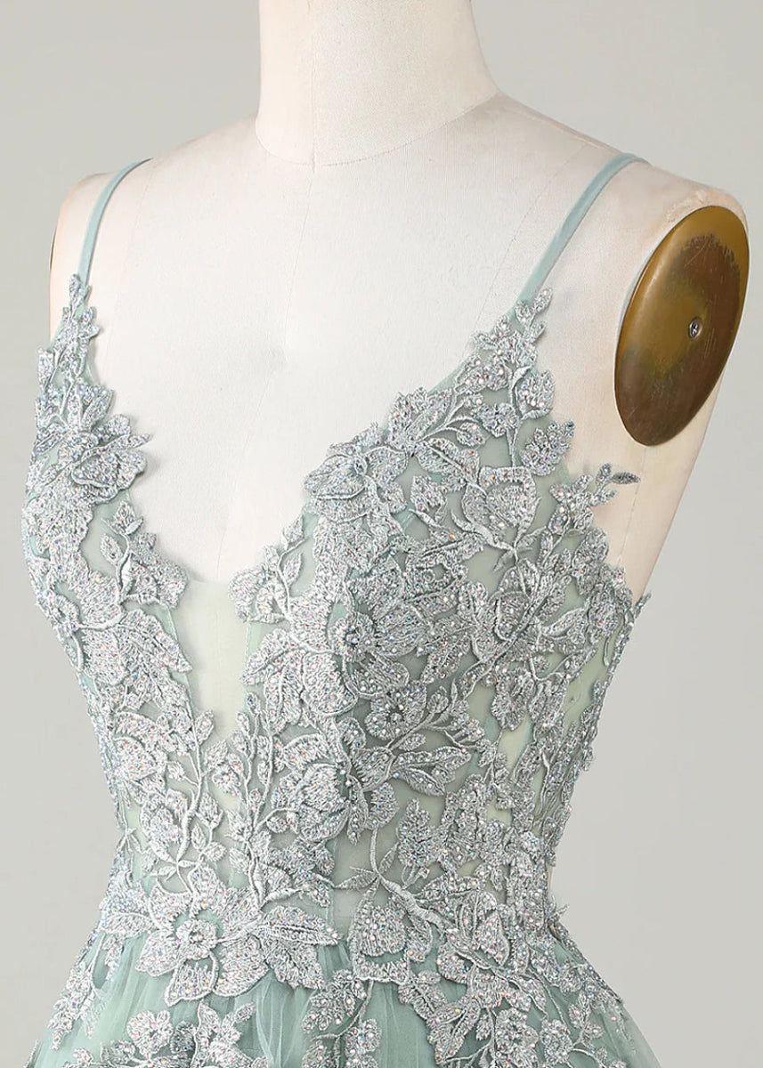 Deledda | Discover Your Dream Rose Gold Homecoming Dress - Sparkle in Style! - Sage - PromDressClub