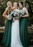 Delia | Sweetest Beloved Infinity Emerald Green Chiffon Maxi Bridesmaid Dress with Multiway Convertible - Emerald Green - PROMDRESS Club