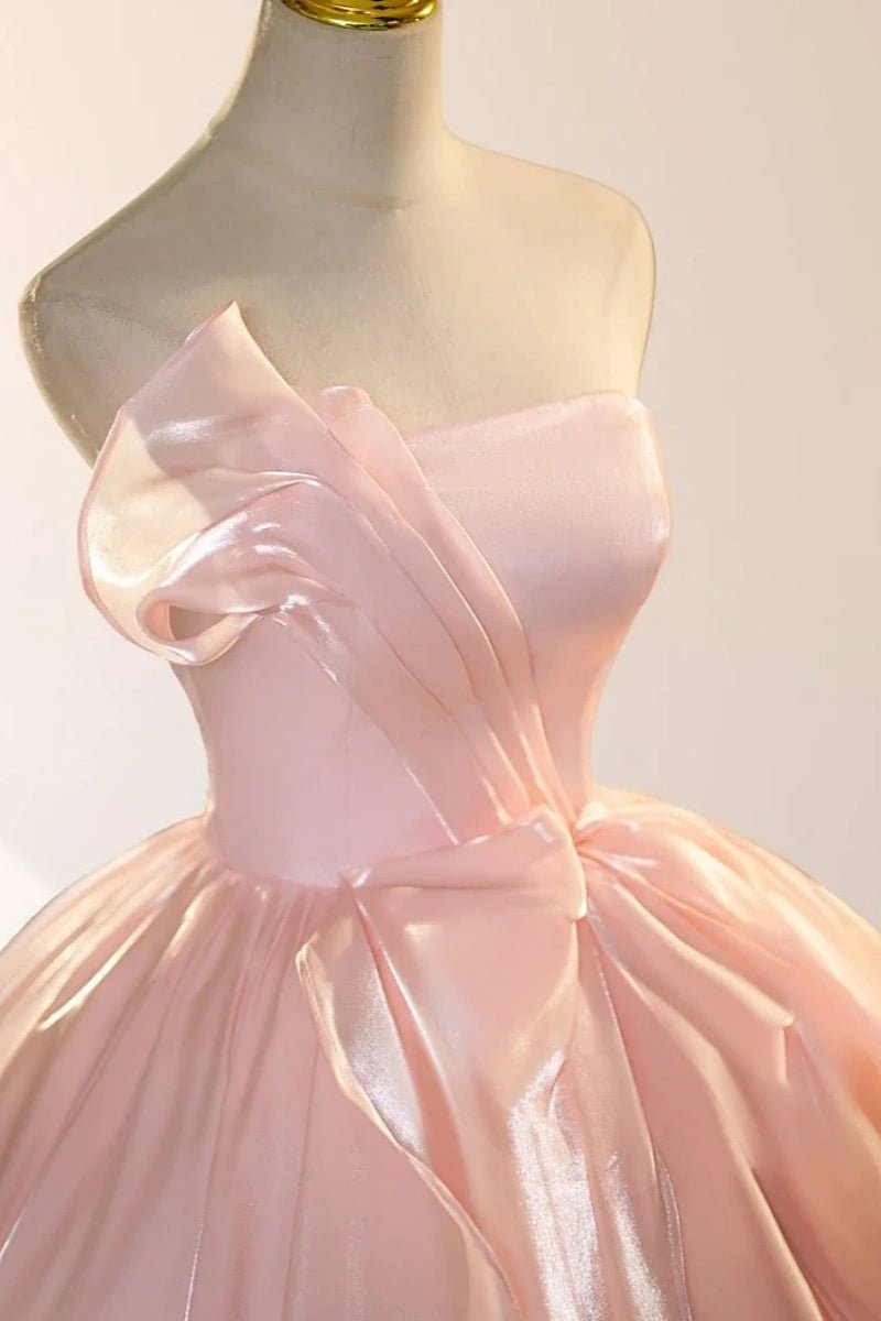 Delilah | Pink Strapless Quinceanera Dresses - Elegant and Dreamy Gowns for Special Occasions - Pink - PromDressClub