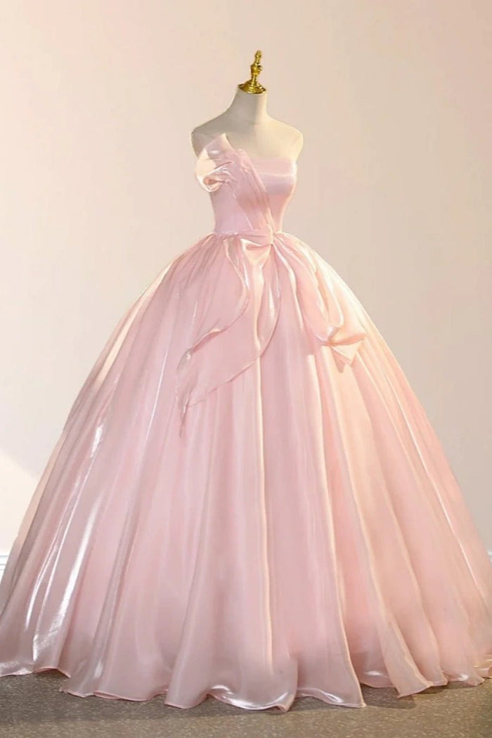 Delilah | Pink Strapless Quinceanera Dresses - Elegant and Dreamy Gowns for Special Occasions - Pink - PromDressClub