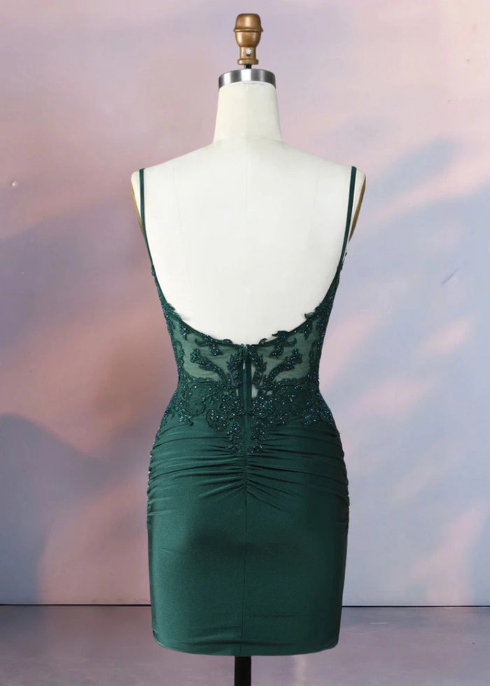 Diamanda | Slay Night in a Showstopping Emerald Green Homecoming Dress - Emerald Green - PromDressClub