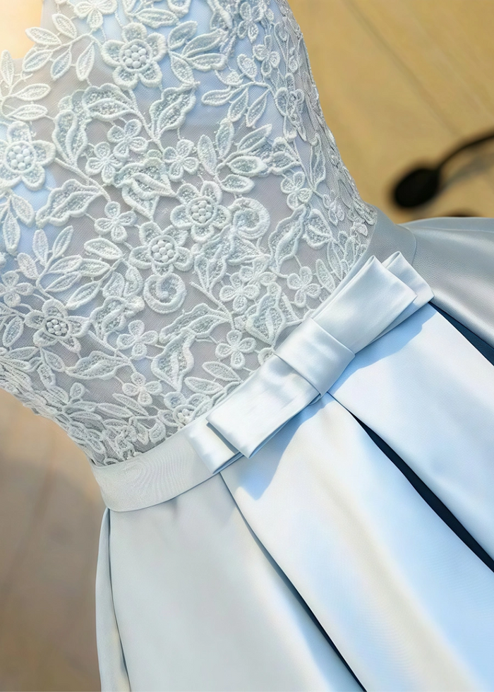 Diorbhail | Sparkle at Homecoming: Stunning Blue Satin Dresses That Wow - Light Blue - PromDressClub