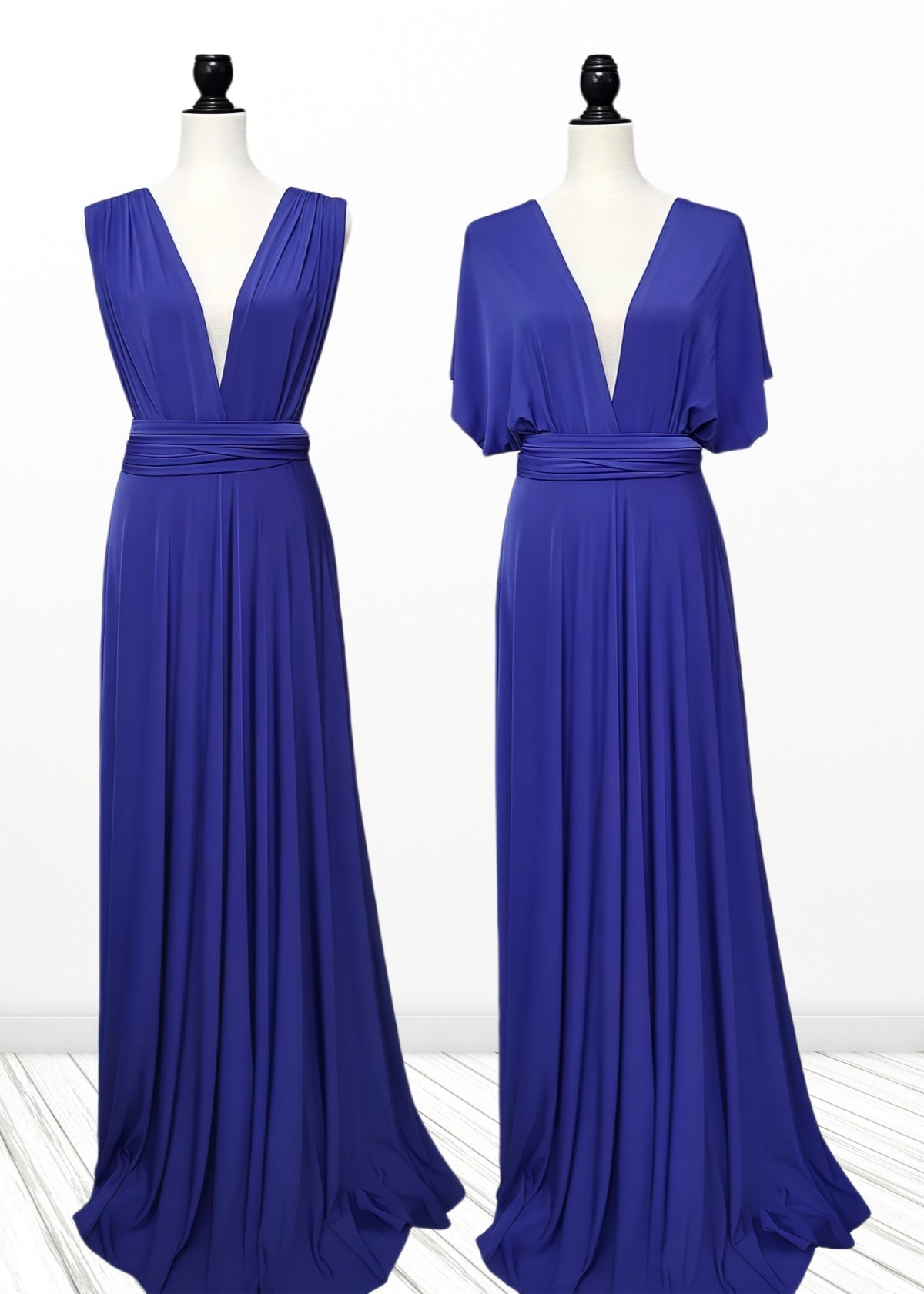 Dolores | Immensely Glam Multiway Infinity Indigo Blue Chiffon Maxi Bridesmaid Dress with Convertible - Dark Blue - PROMDRESS Club