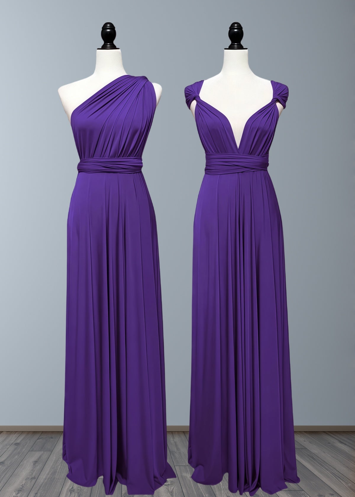 Dominic | Truly a Beauty Infinity Purple Chiffon Maxi Bridesmaid Dress with Multiway Convertible - Price #price_variant_lowest# - Purple - PromDressClub