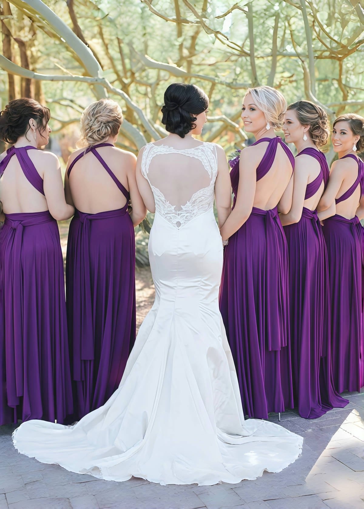 Dominic | Truly a Beauty Infinity Purple Chiffon Maxi Bridesmaid Dress with Multiway Convertible - Price #price_variant_lowest# - Purple - PromDressClub