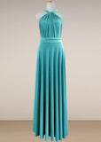 Dora | Loving Fate Infinity Aqua Chiffon Maxi Bridesmaid Dress with Multiway Convertible - Aqua - PROMDRESS Club