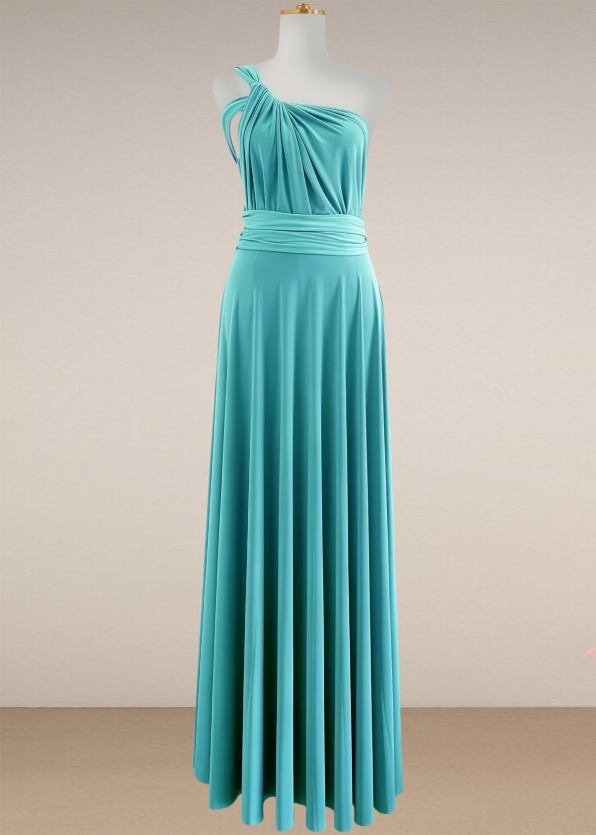 Dora | Loving Fate Infinity Aqua Chiffon Maxi Bridesmaid Dress with Multiway Convertible - Aqua - PROMDRESS Club