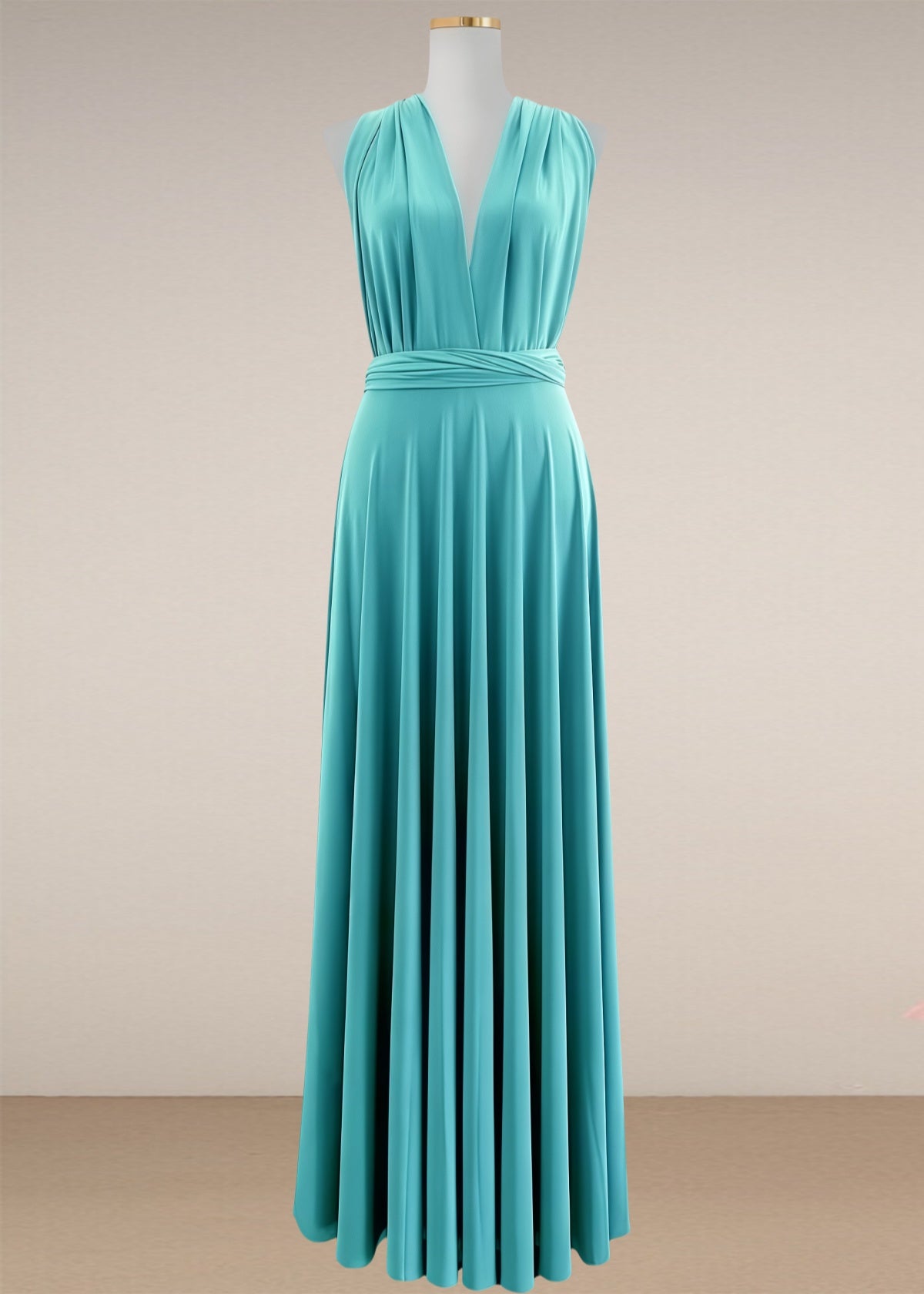 Dora | Loving Fate Infinity Aqua Chiffon Maxi Bridesmaid Dress with Multiway Convertible - Aqua - PROMDRESS Club