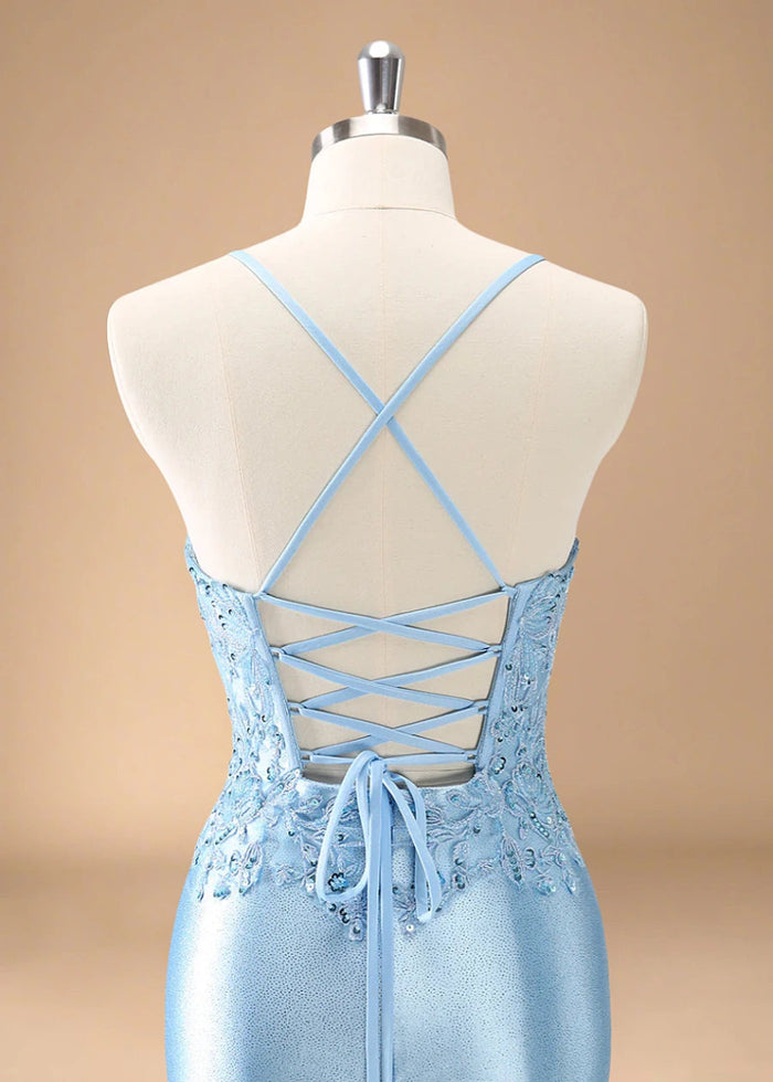 Drusilla | Light Blue Homecoming Dress That Stays Flawless All Night - Light Blue - PromDressClub