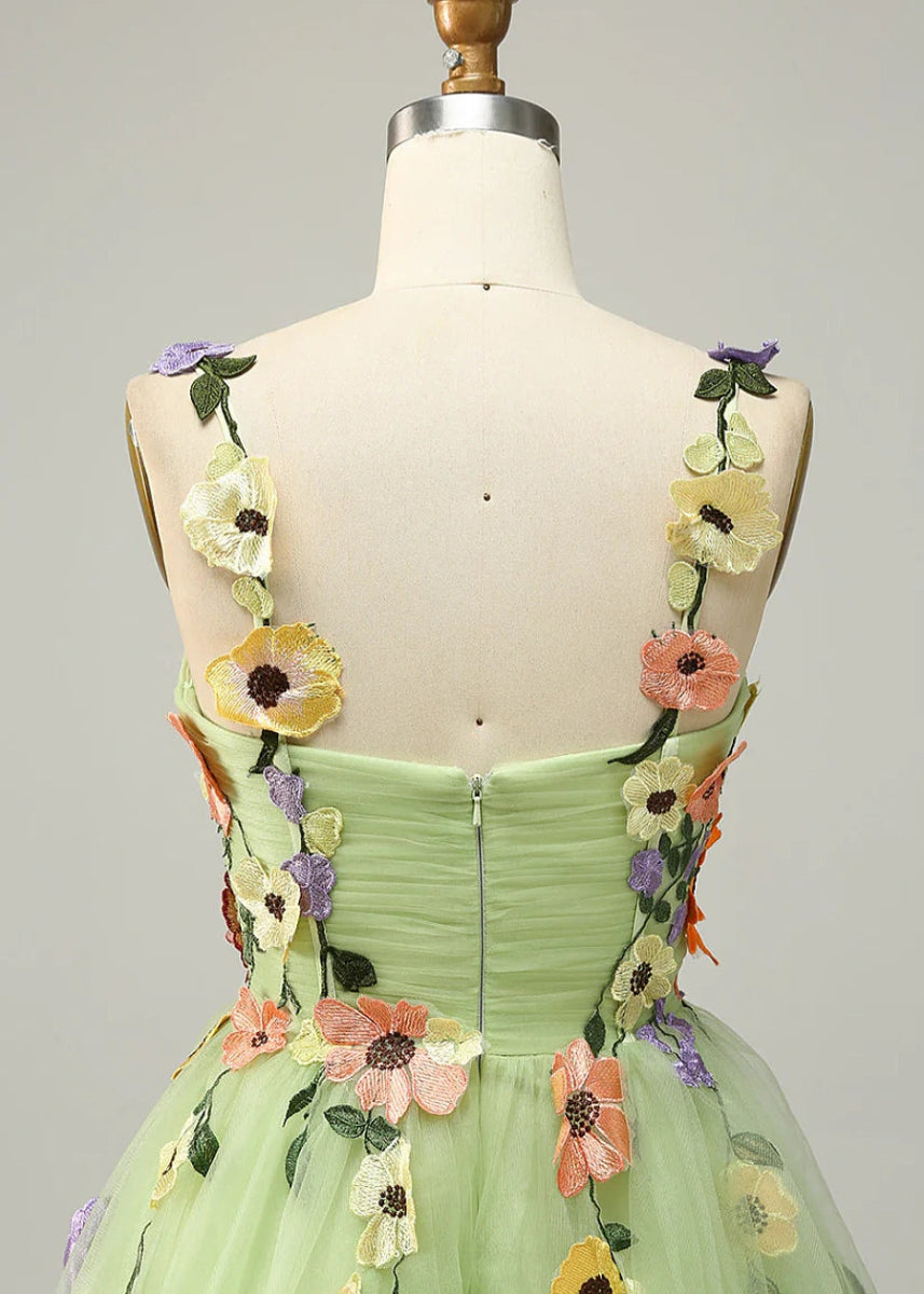 Druzelle | Find Your Dream Corset Homecoming Dress: Floral Styles Available Now - Sage Floral - PromDressClub