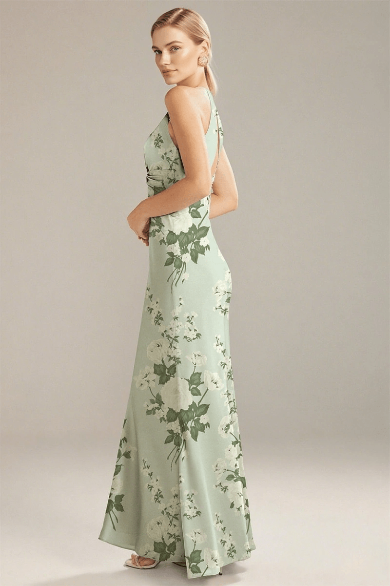 Elegant Blue Floral Bridesmaid Dresses for Any Wedding Scene—Timeless Style & Comfort - Sage Floral - PromDressClub