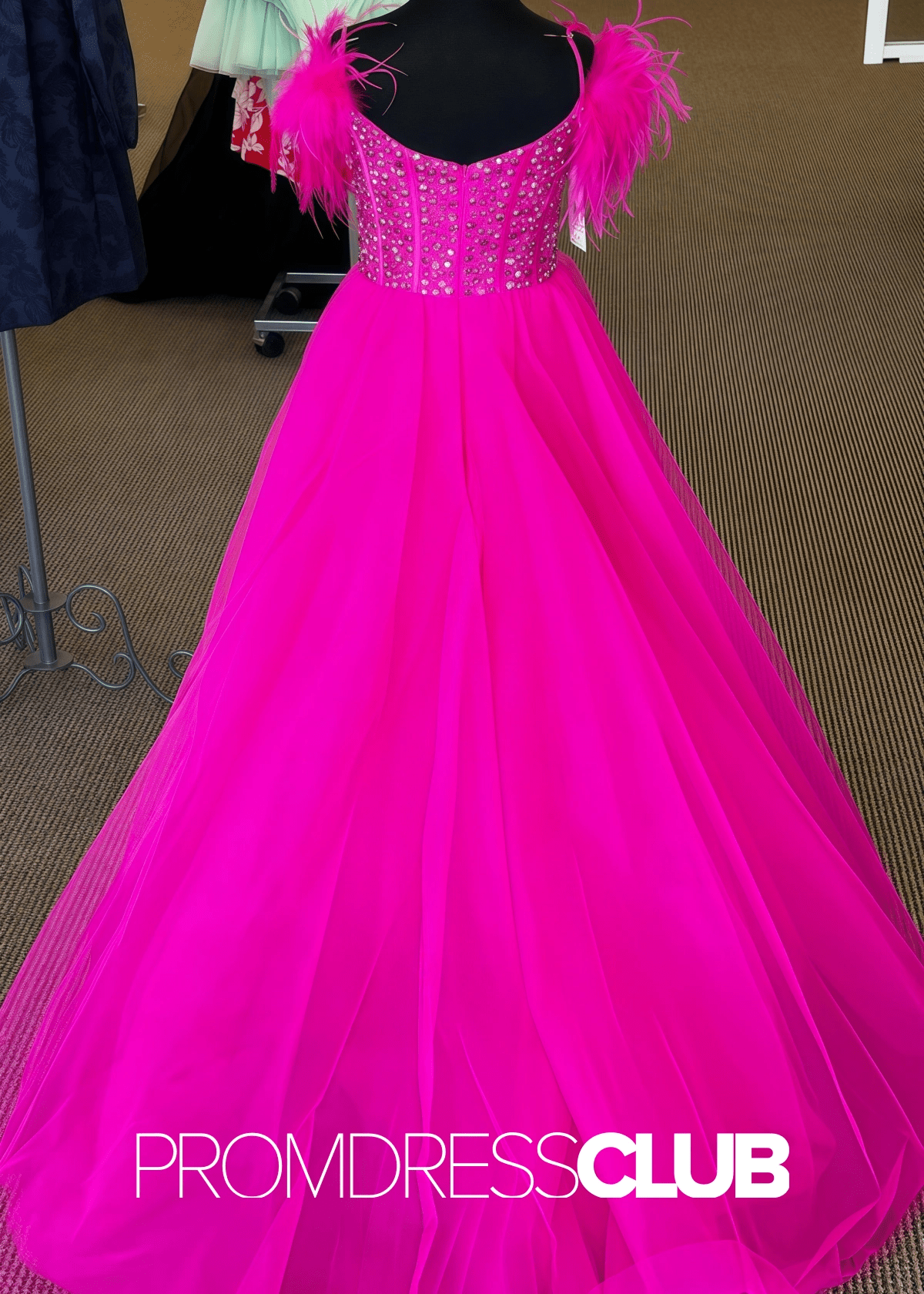 Emily | Hot Pink Long Pageant Dresses for Girls - CHILD 2 - PromDressClub