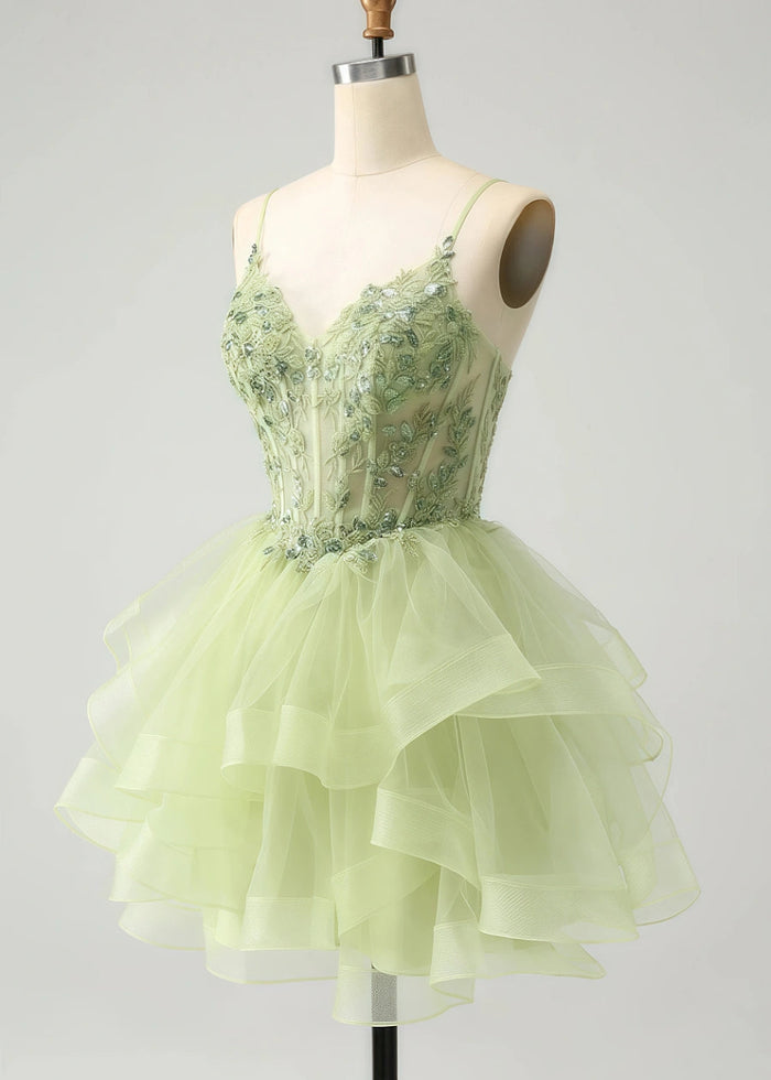 Eosphoros | Shine on Homecoming Night in a Stunning Light Green Dress - Light Green - PromDressClub