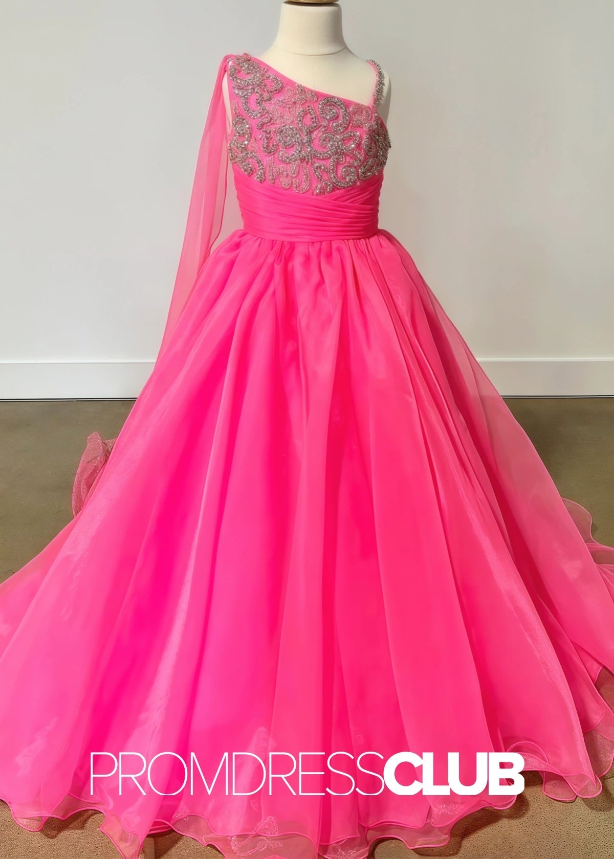 Erin | Long Red Pageant Dresses for Girls - Pink - PromDressClub