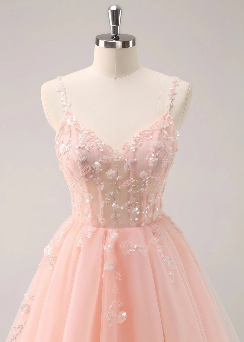 Etheldreda | Royal Blue Homecoming Dress: Unforgettable Elegance for Your Special Night - Light Pink - PromDressClub